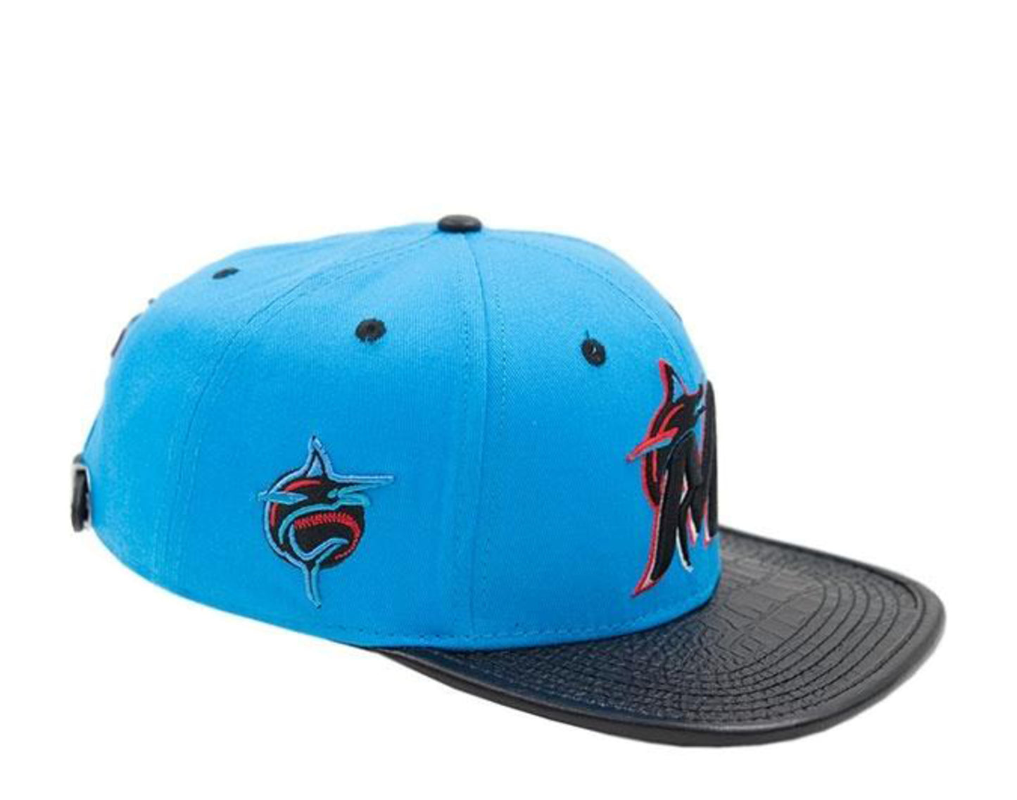 Pro Standard M Logo Miami Marlins Leather Strapback Hat