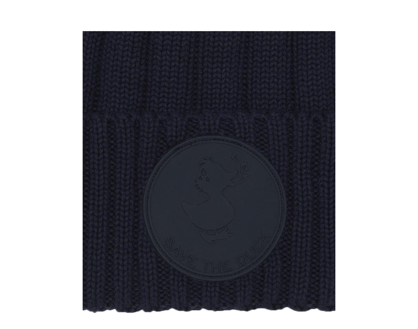 Save The Duck Large Logo Cotton Knit Cuffed Beanie