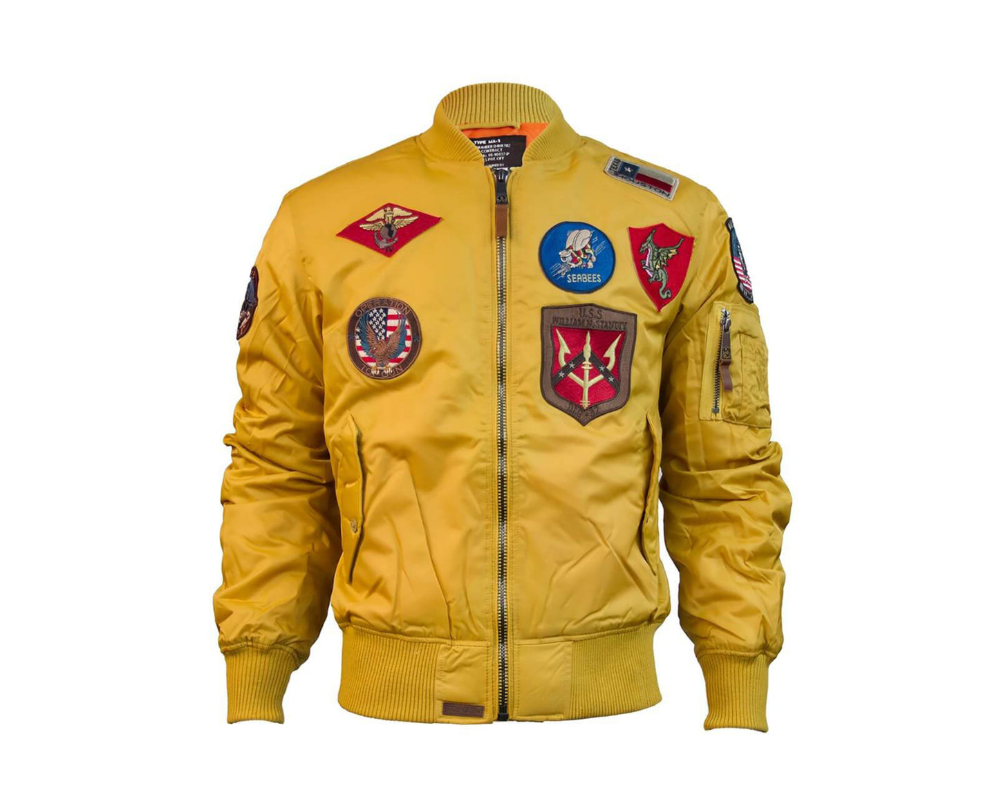 Top Gun MA-1 Nylon Bomber Men's Jacket With Patches – NYCMode