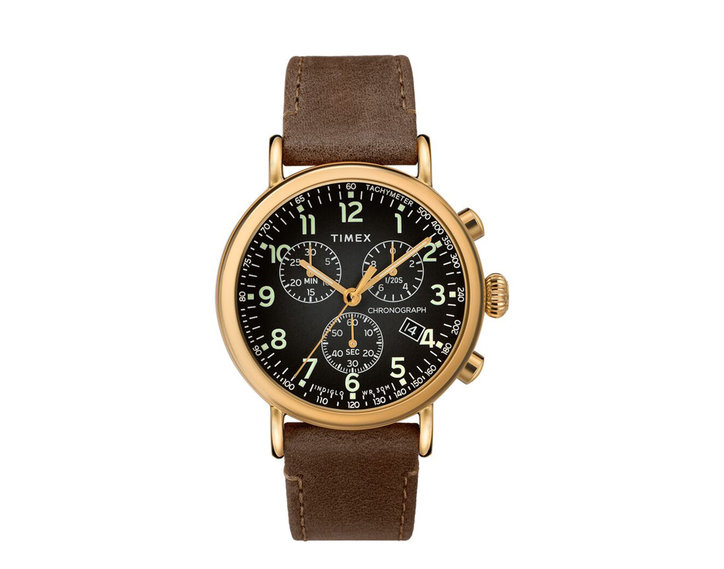 Timex Standard Chronograph 41mm Leather Strap Watch