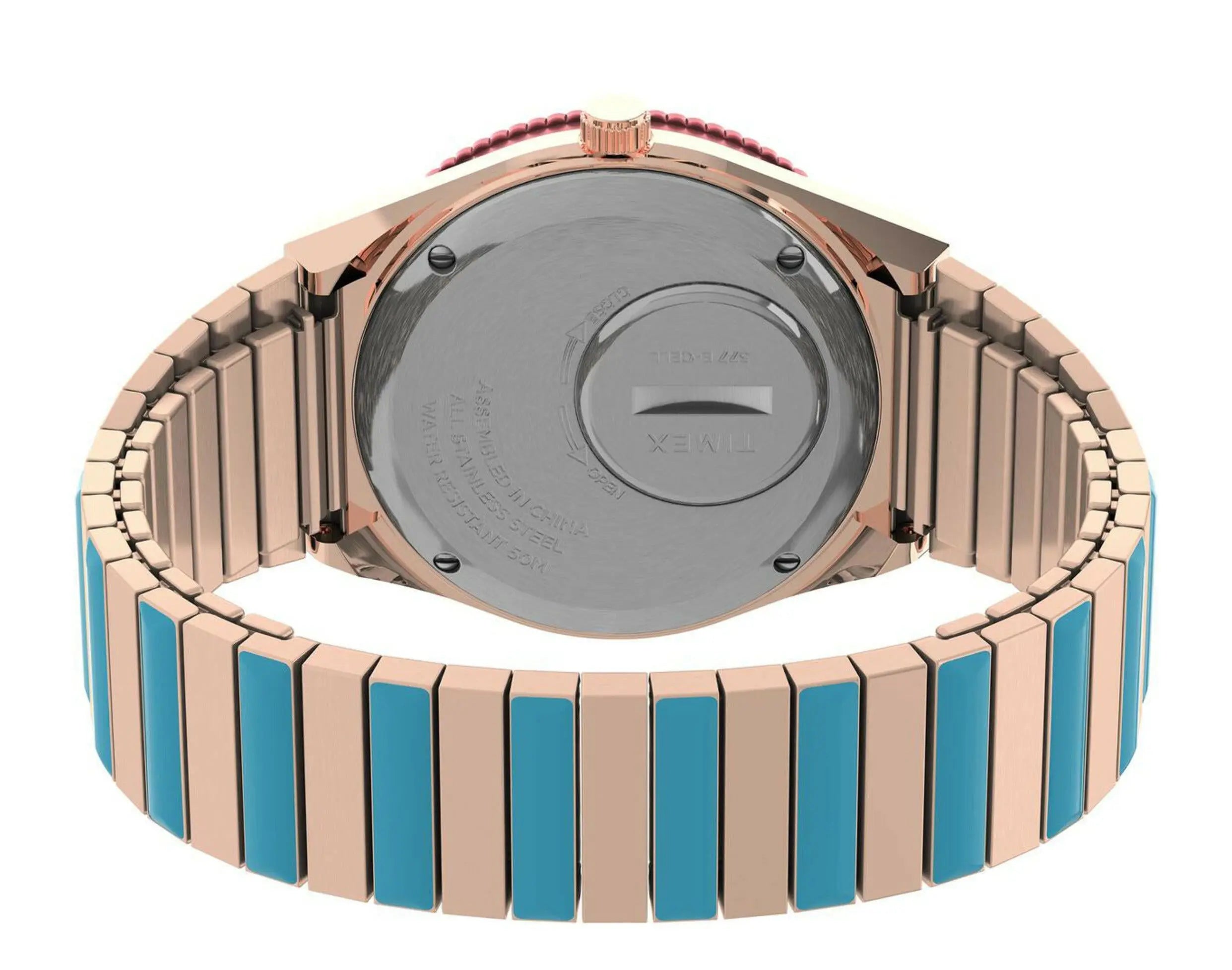 Timex Q Malibu 36mm Stainless Steel Expansion Band Women's Watch.