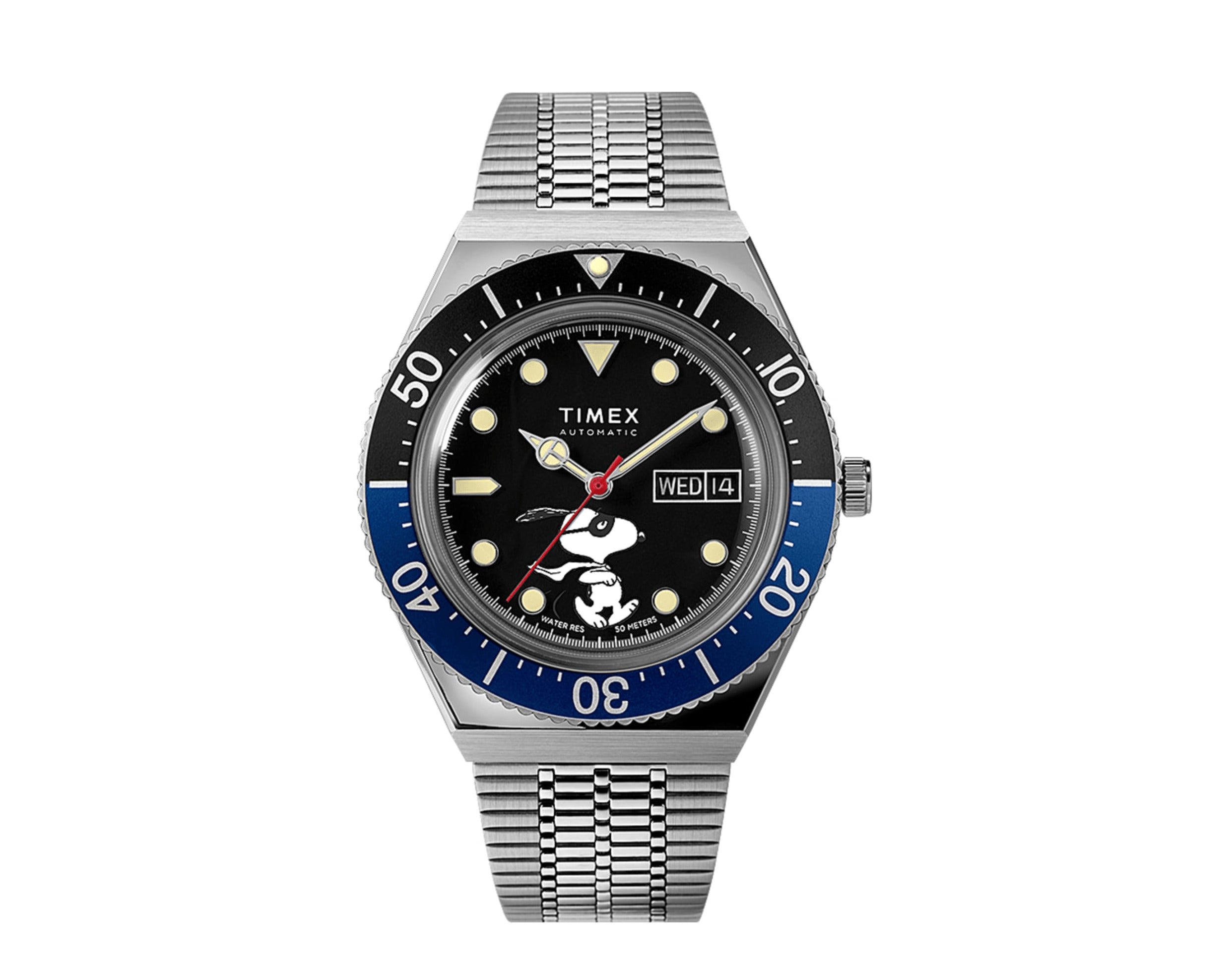 Timex M79 Automatic x Peanuts - Snoopy Masked Marvel 40mm Stainless Steel Bracelet Watch