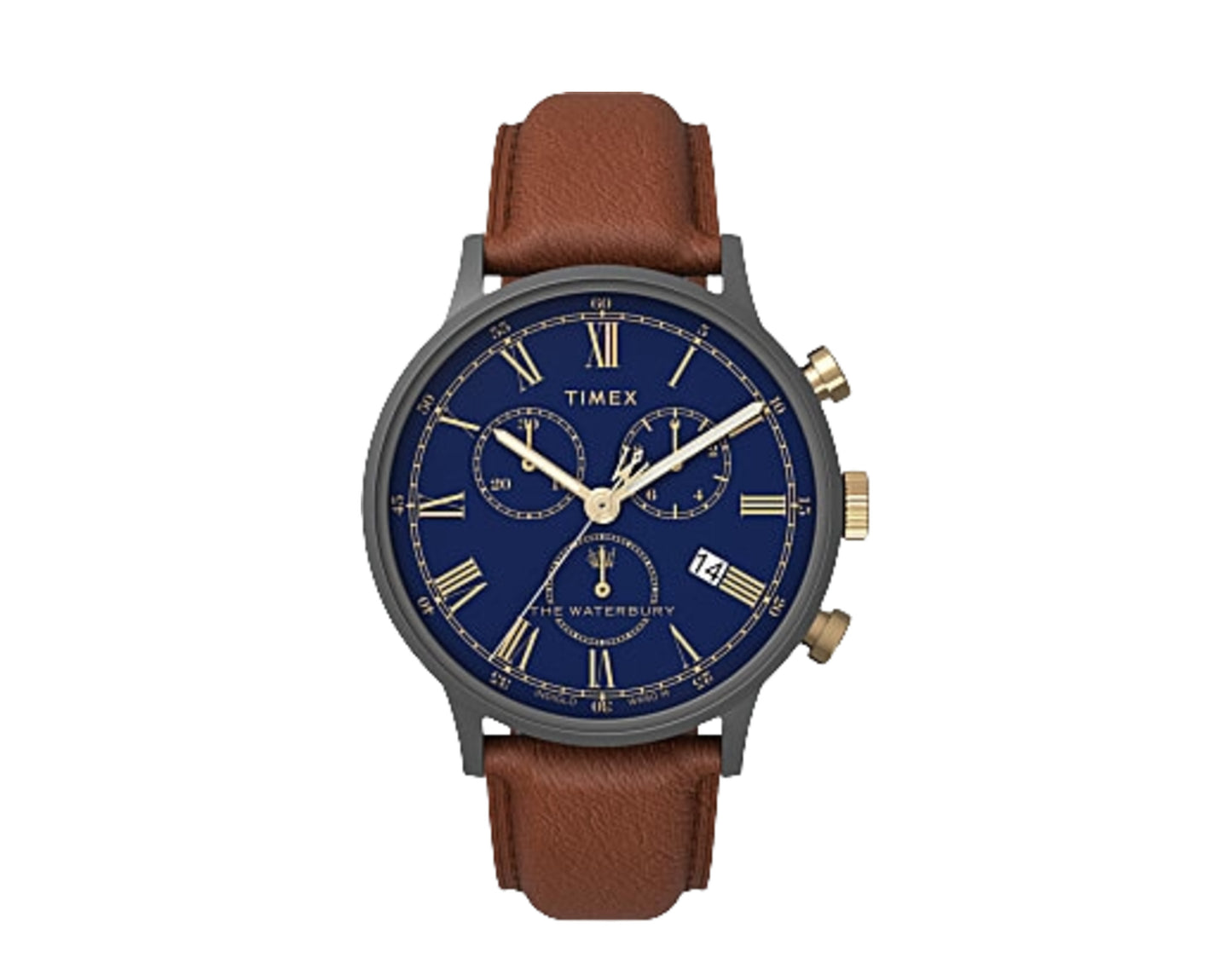 Timex Waterbury Classic Chronograph 40mm Leather Strap Watch