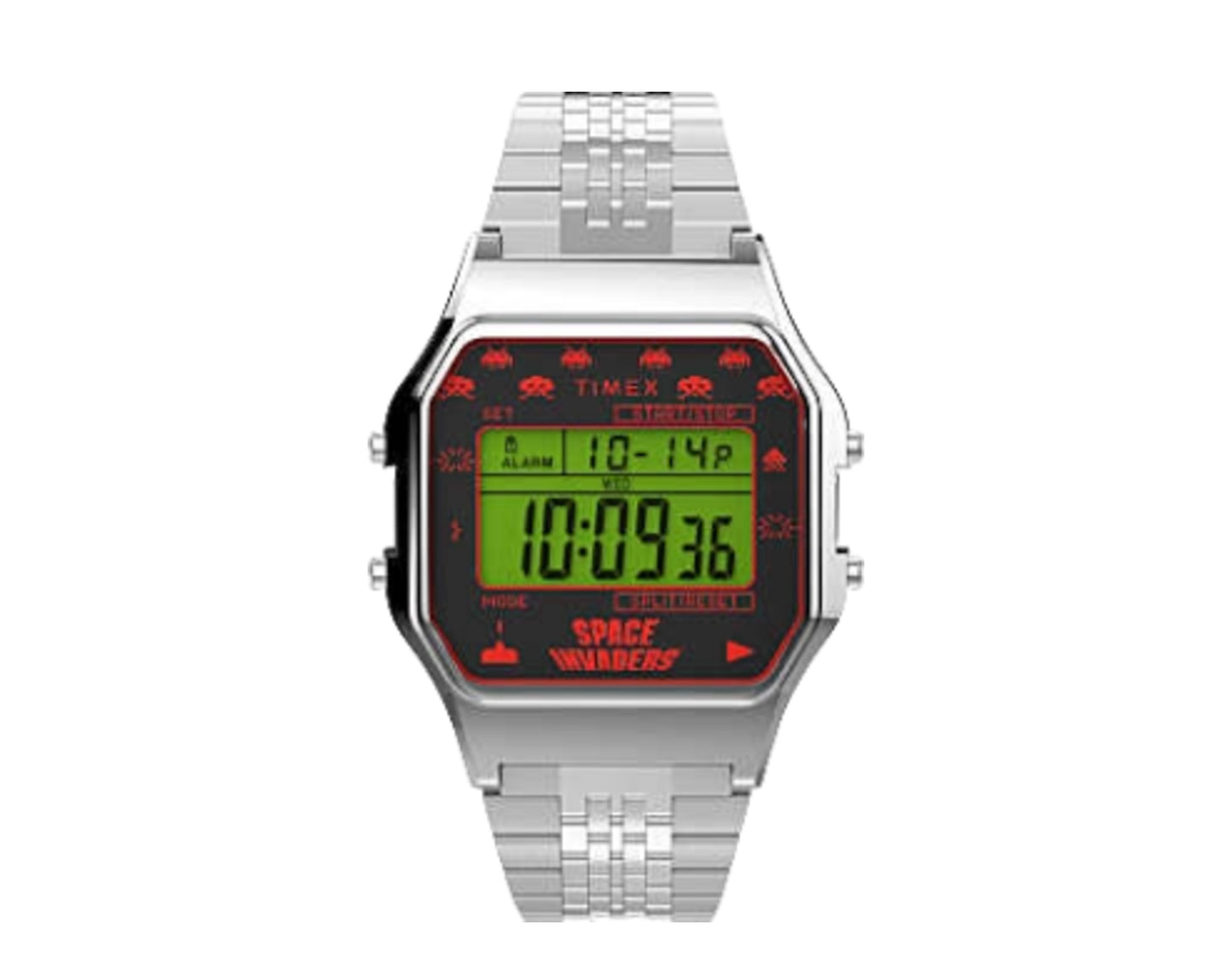 Timex T80 x Space Invaders 34mm Stainless Steel Bracelet Watch