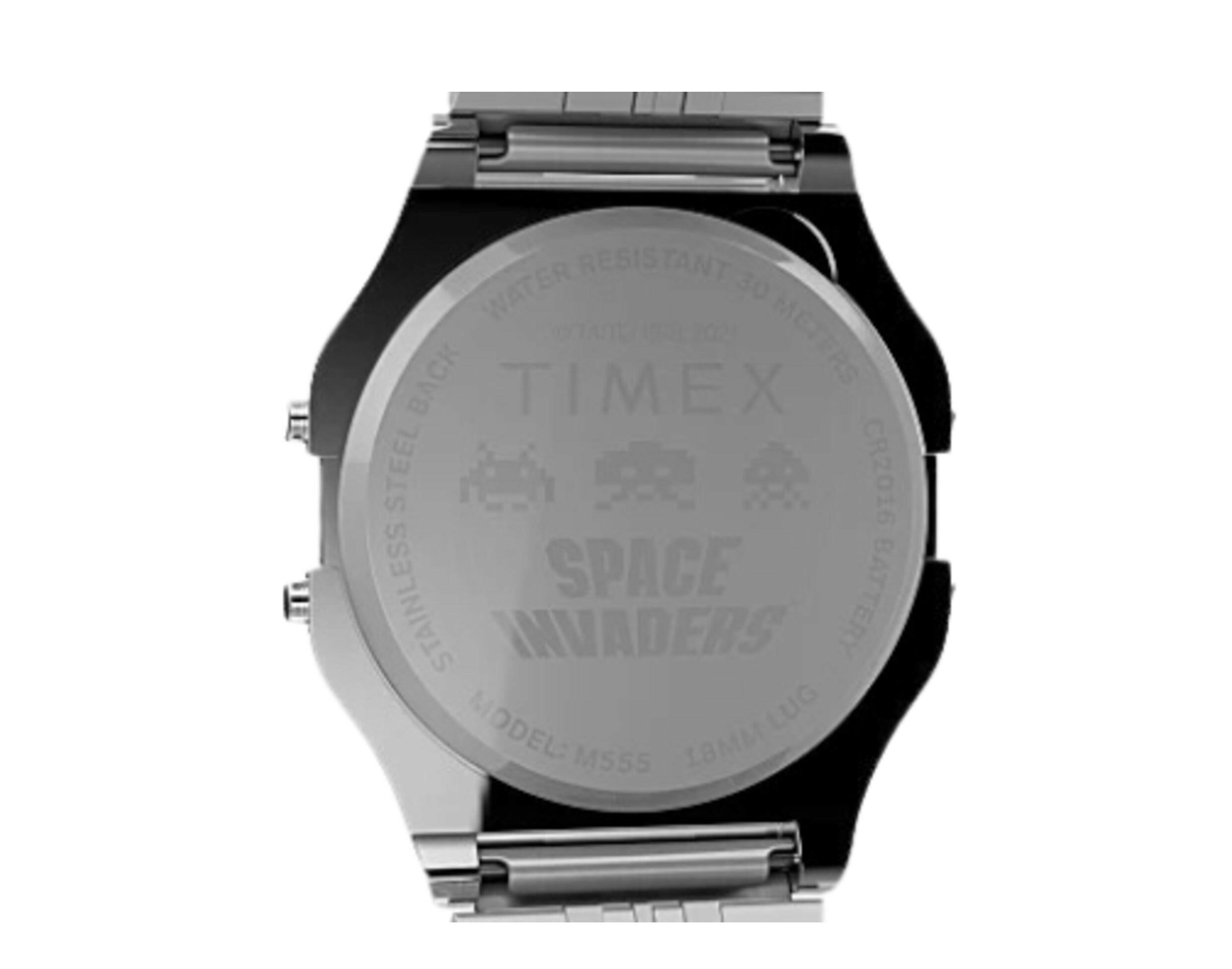 Timex T80 x Space Invaders 34mm Stainless Steel Bracelet Watch.