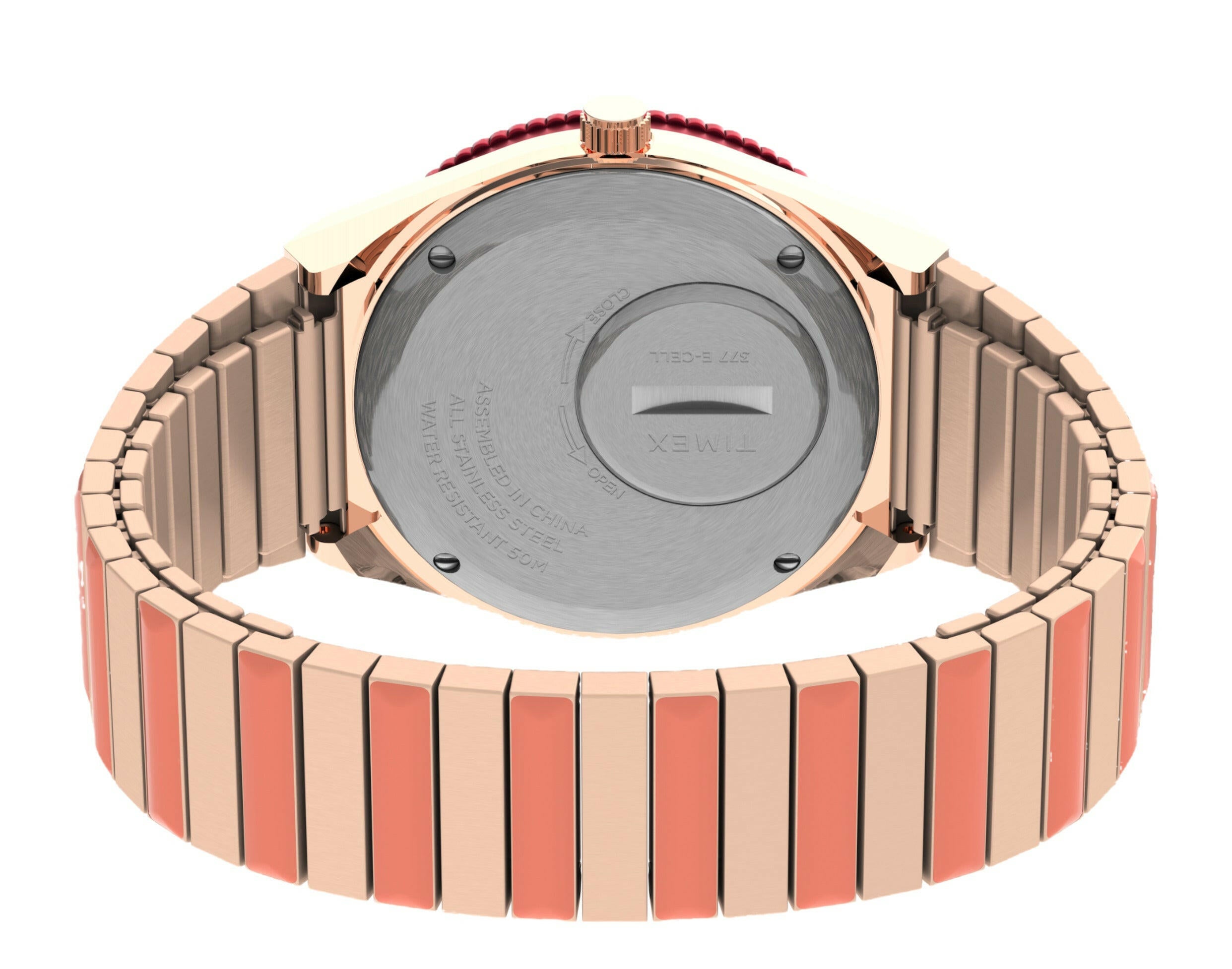 Timex Q Malibu 36mm Stainless Steel Expansion Band Women's Watch.