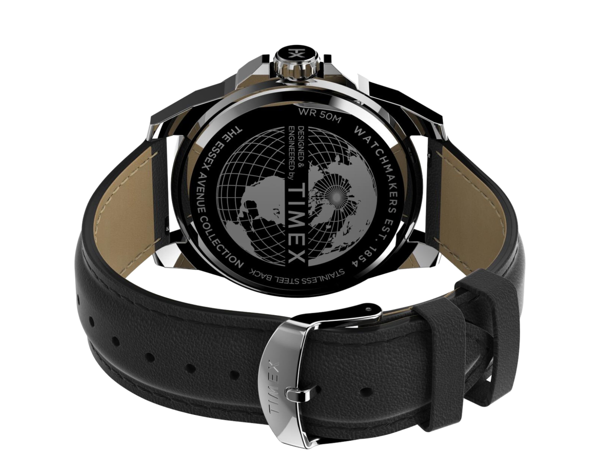 Timex Essex Avenue Multifunction 44mm Leather Strap Watch Timex Essex Avenue Multifunction 44mm Leather Strap Watch