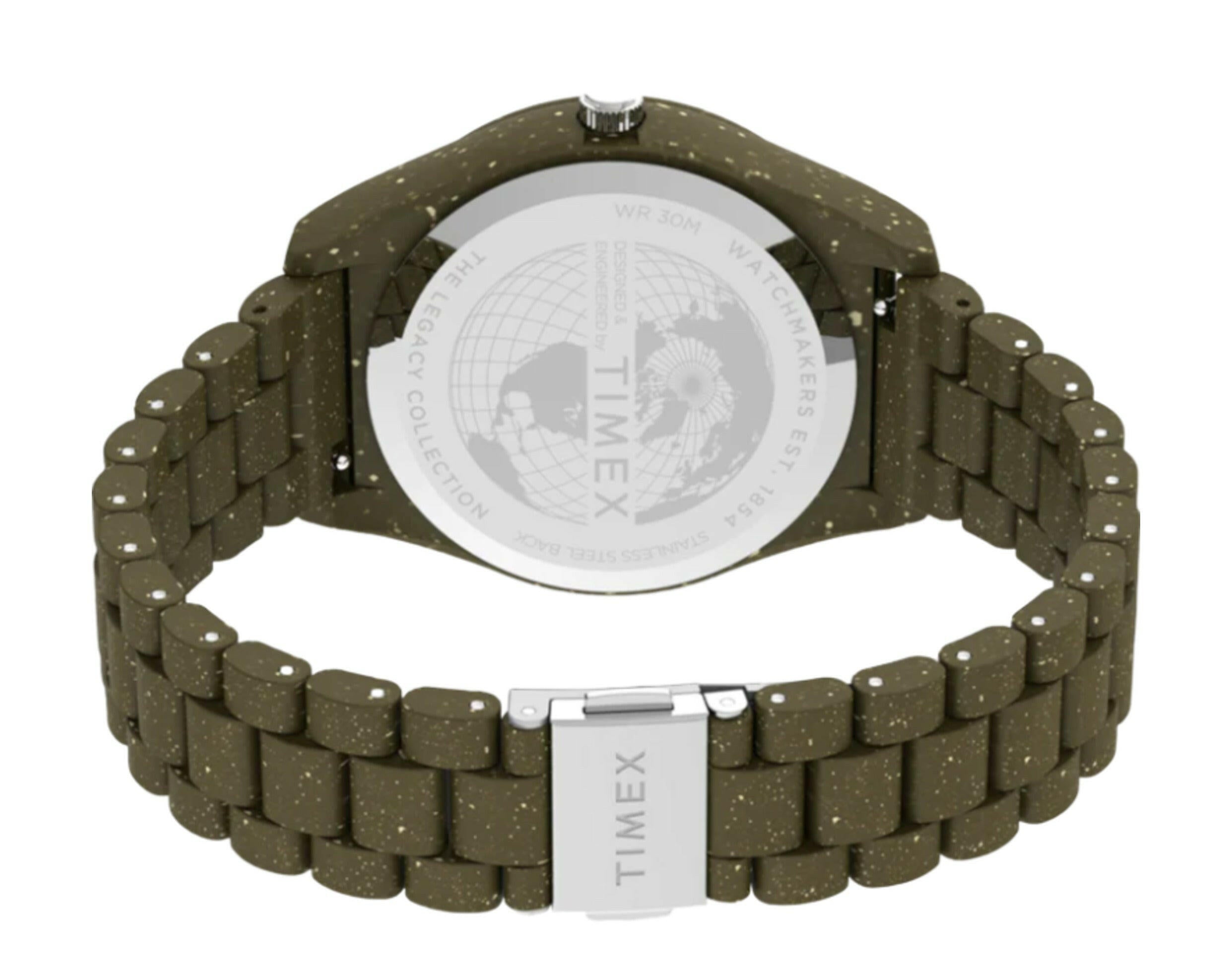 Timex Waterbury Legacy Ocean 42mm Recycled Plastic Bracelet Watch.