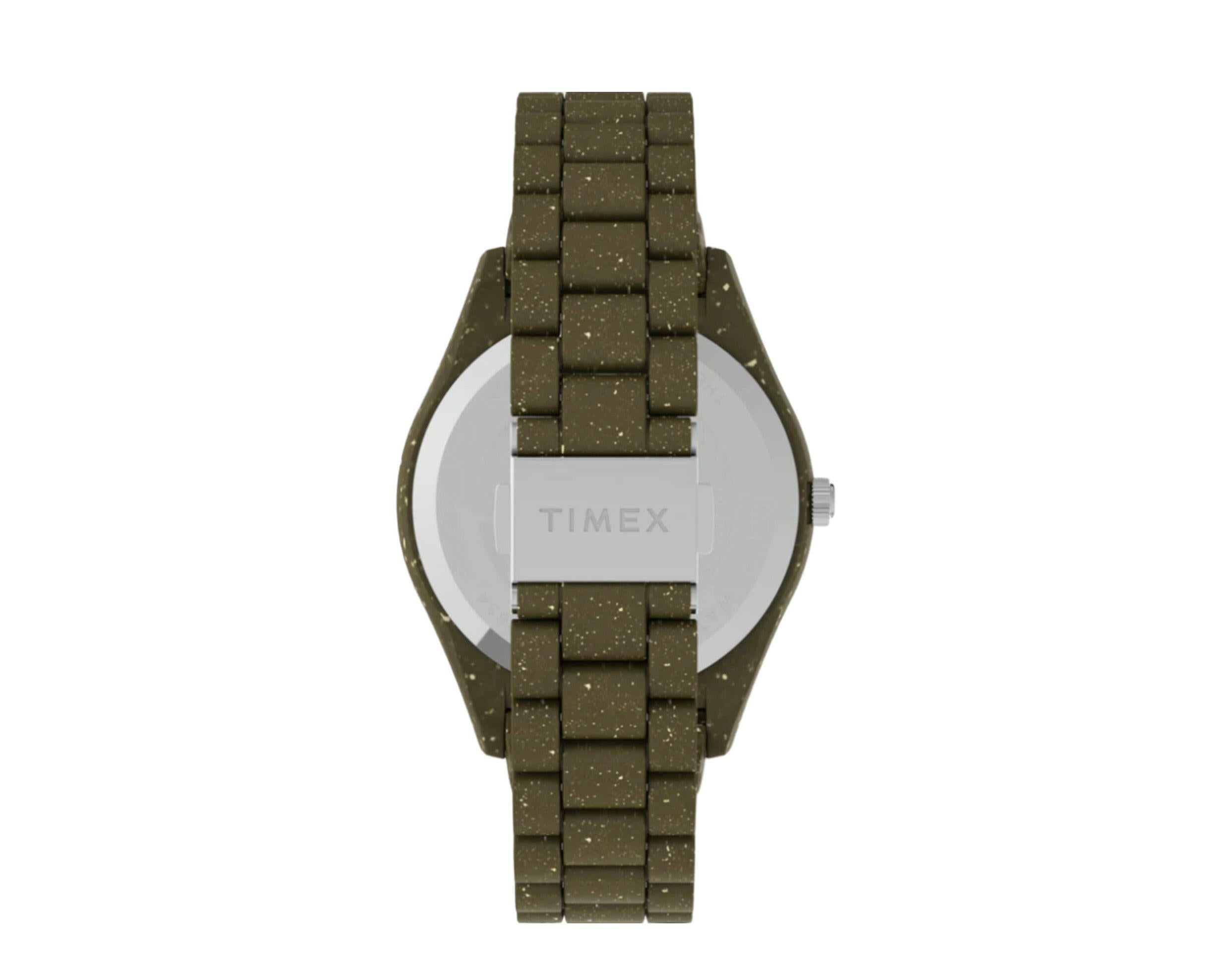 Timex Waterbury Legacy Ocean 42mm Recycled Plastic Bracelet Watch.