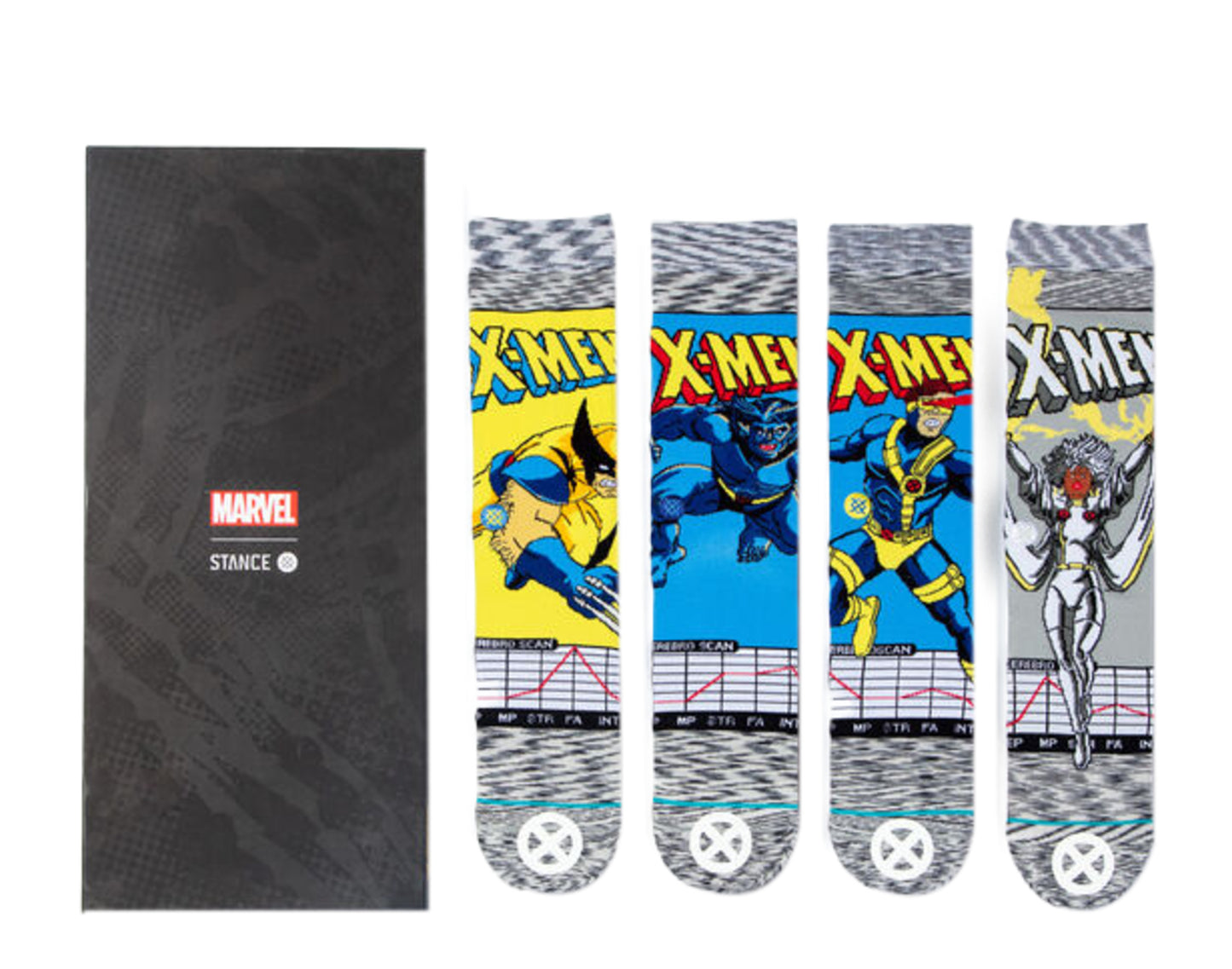 Stance Mavel Classic X-Men Comic 4-Pack Box Set Crew Socks