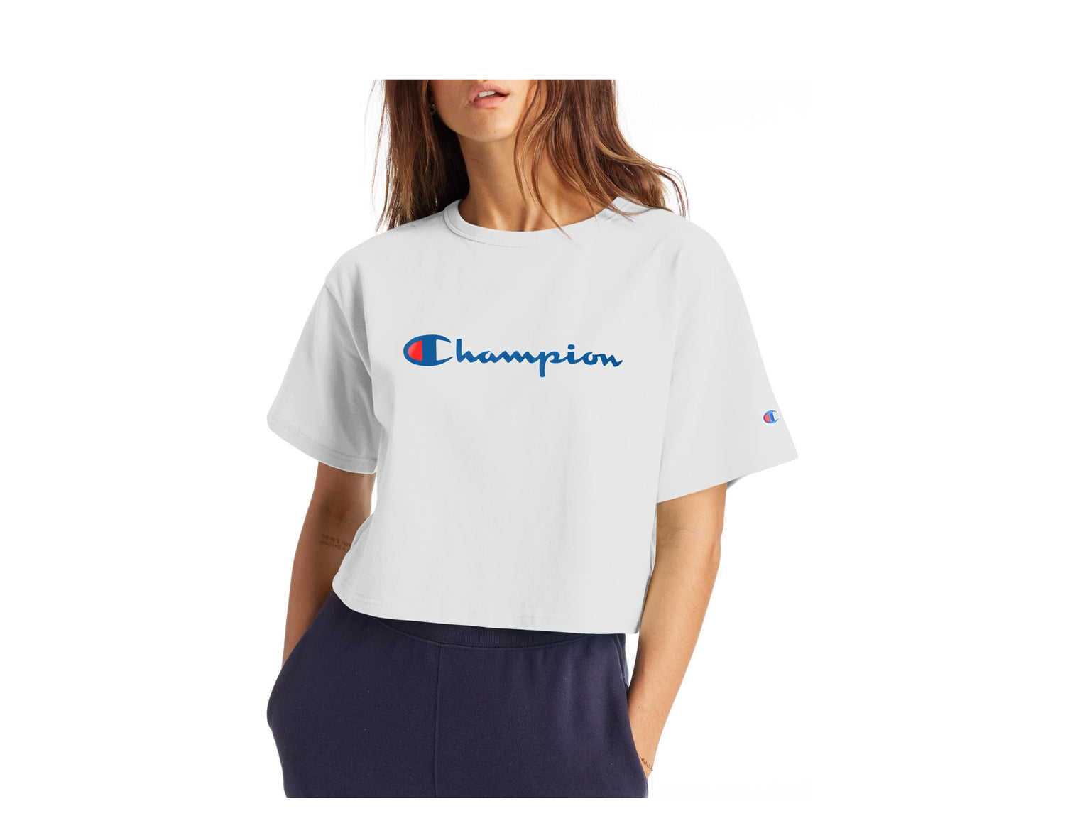 Champion C-Life Heritage Vintage Logo Cropped Women's Tee Shirt